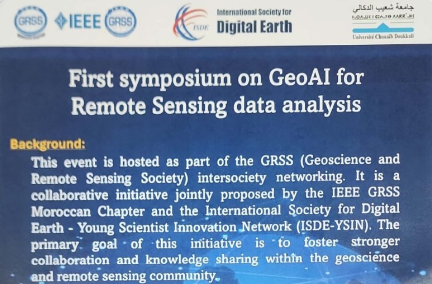 First Symposium on GeoAI for Remote Sensing data analysis