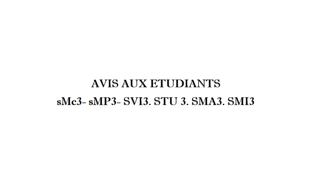 AVIS AUX ETUDIANTS
